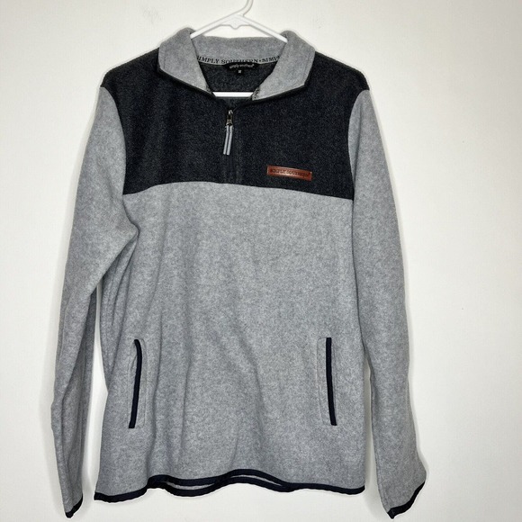 Simply Southern Collection Fleece Sweater Size M Gray 1/4 Zip Pullover‎ Shirt - Picture 1 of 8